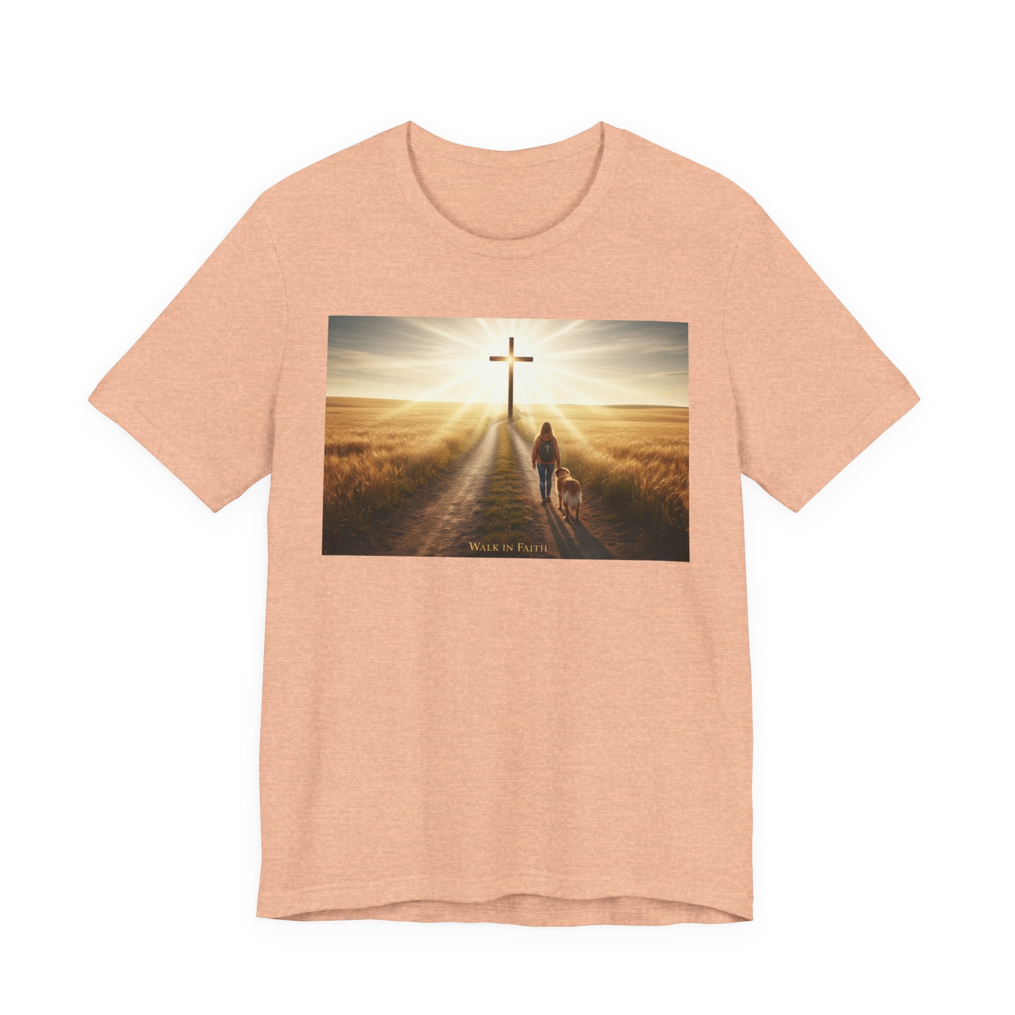 Christian Cross Sunrise Tee — Faith Journey T‑Shirt