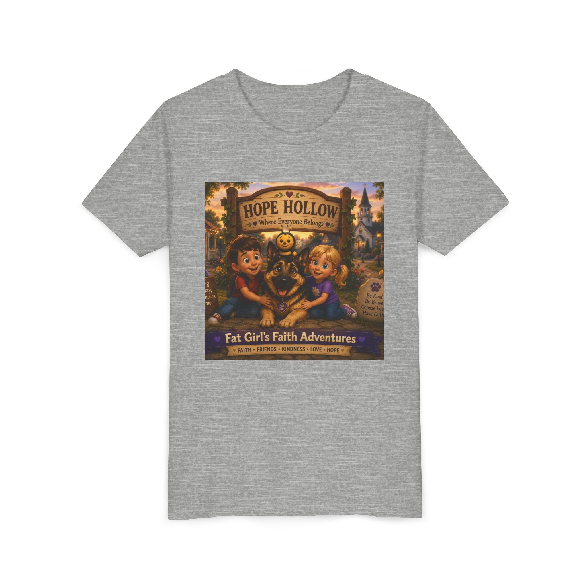 Youth Tee — Hope Hollow 'Fat Girl's Faith Adventures' Retro Kids Graphic Shirt