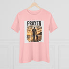 Prayer Changes Things Women’s Tee — Inspirational Christian Faith Shirt (Father & Child Sunset Design)