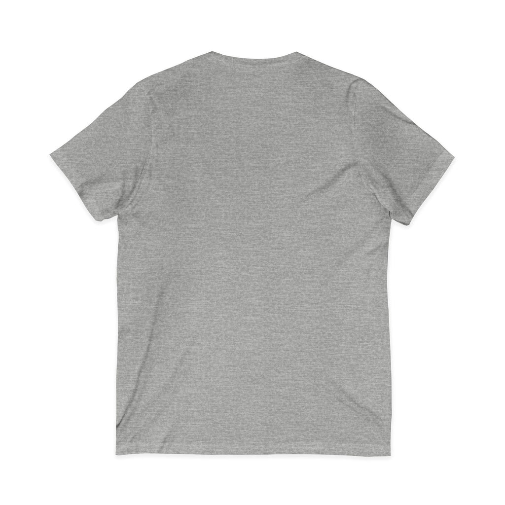 Christian Faith V-Neck Tee — "For God So Loved" Cross & Scripture