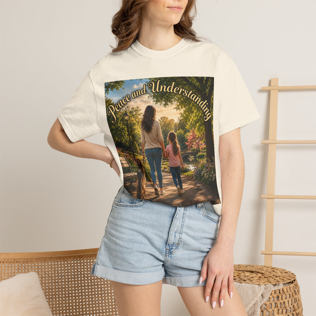 Peace and Understanding T-Shirt — Mom & Daughter Stroll Graphic Tee