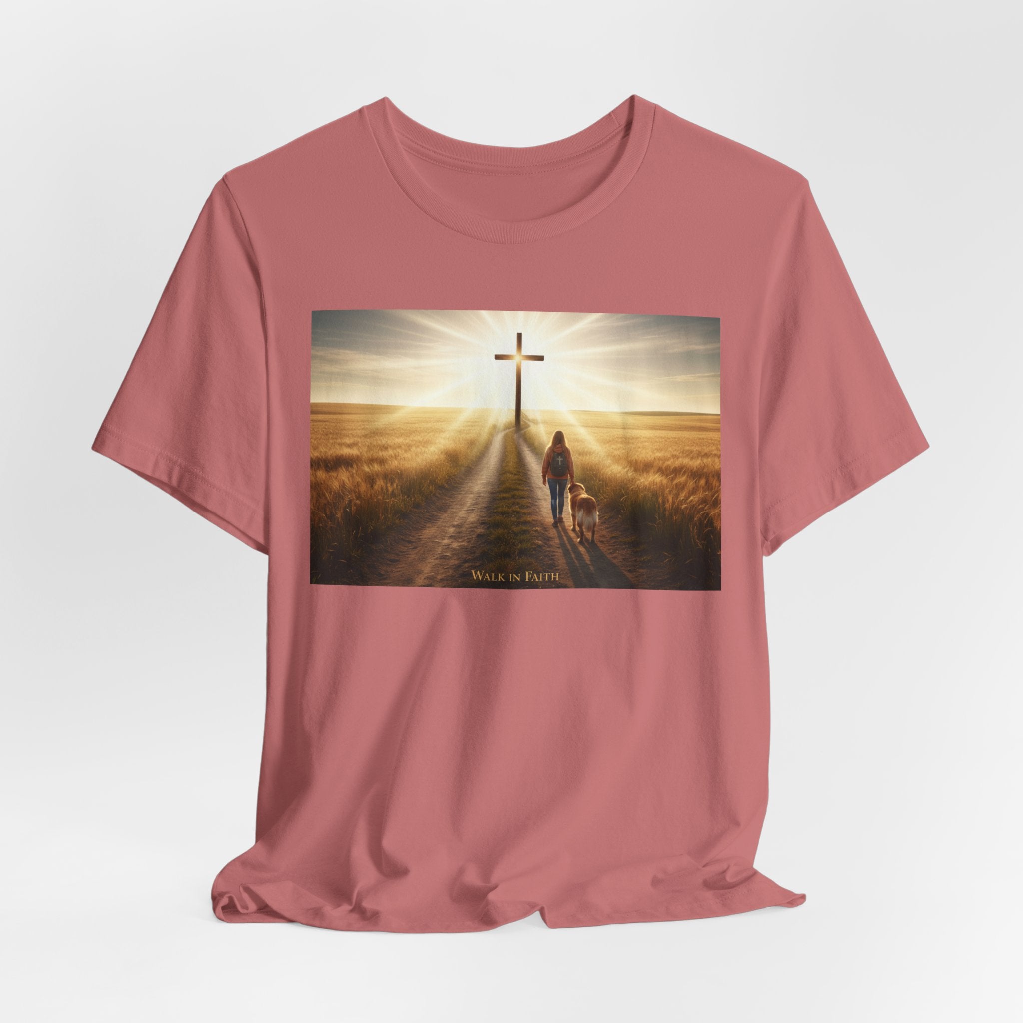 Christian Cross Sunrise Tee — Faith Journey T‑Shirt