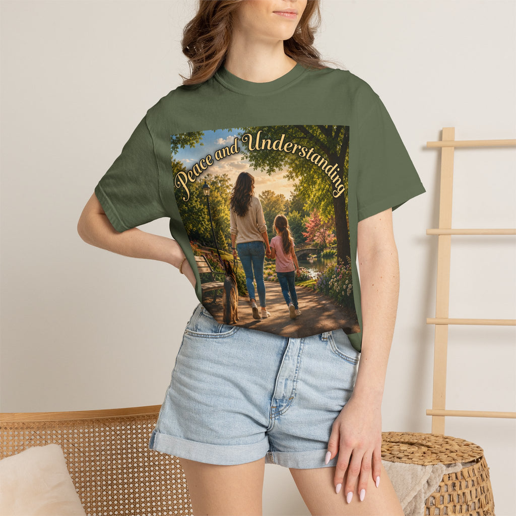 Peace and Understanding T-Shirt — Mom & Daughter Stroll Graphic Tee