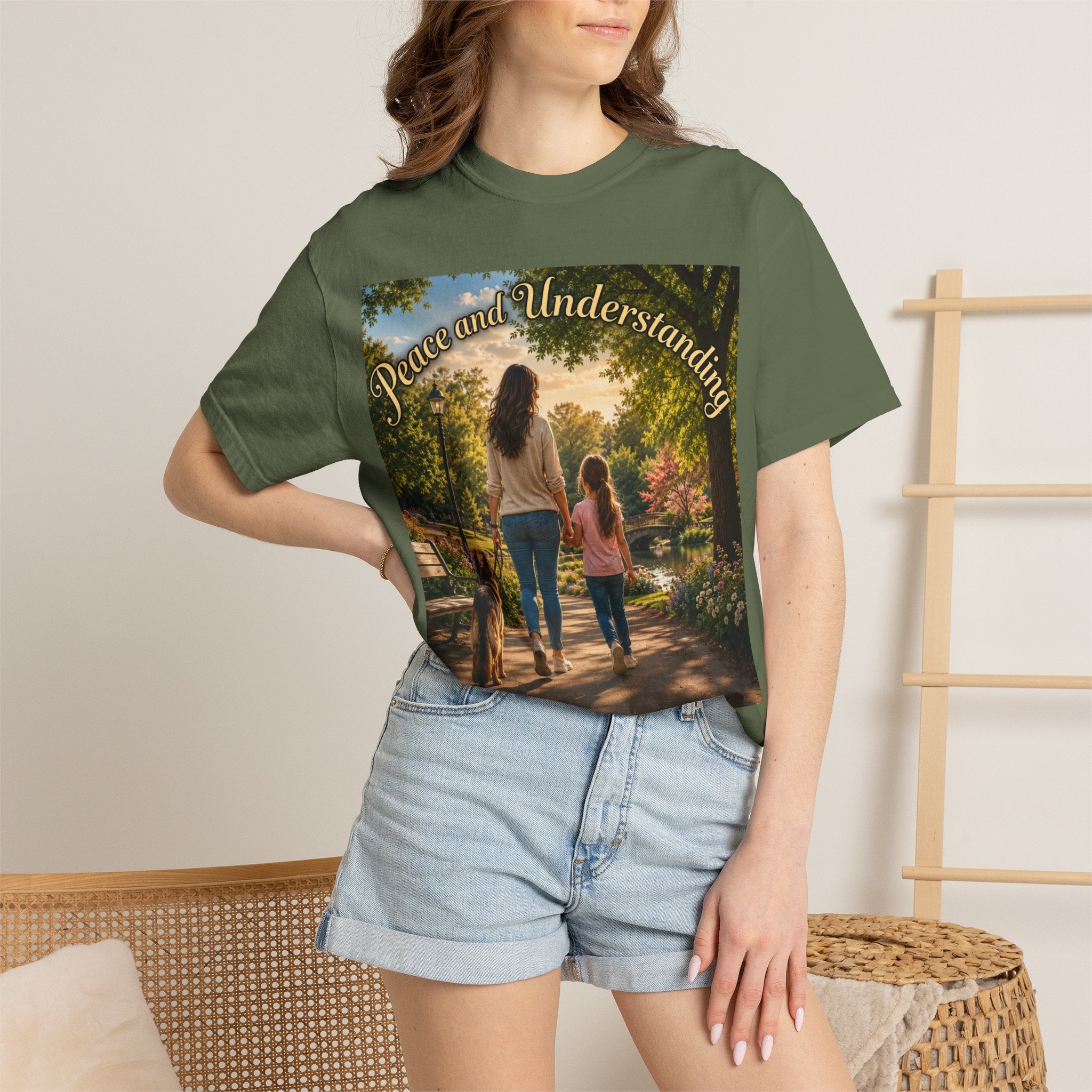 Peace and Understanding T-Shirt — Mom & Daughter Stroll Graphic Tee