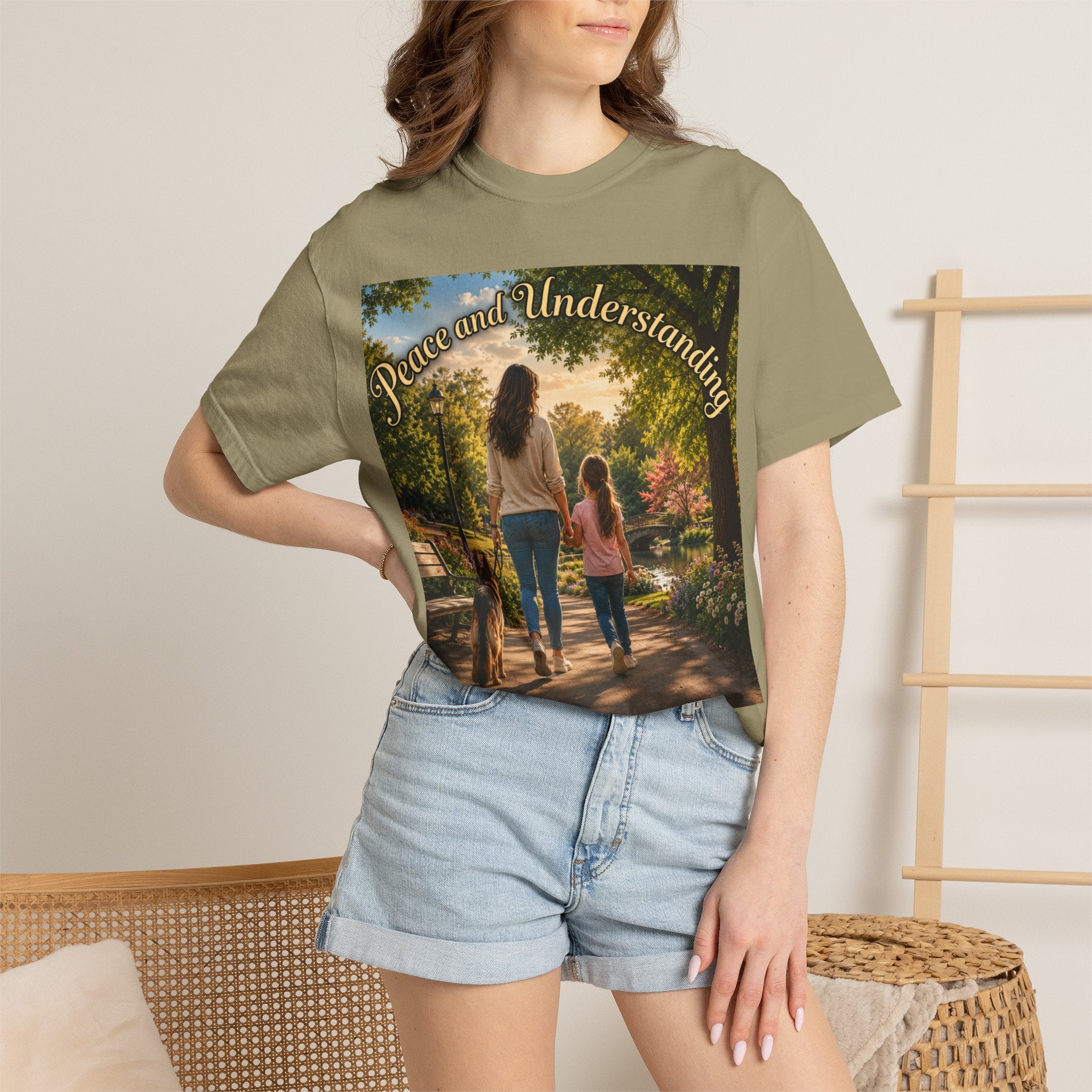 Peace and Understanding T-Shirt — Mom & Daughter Stroll Graphic Tee