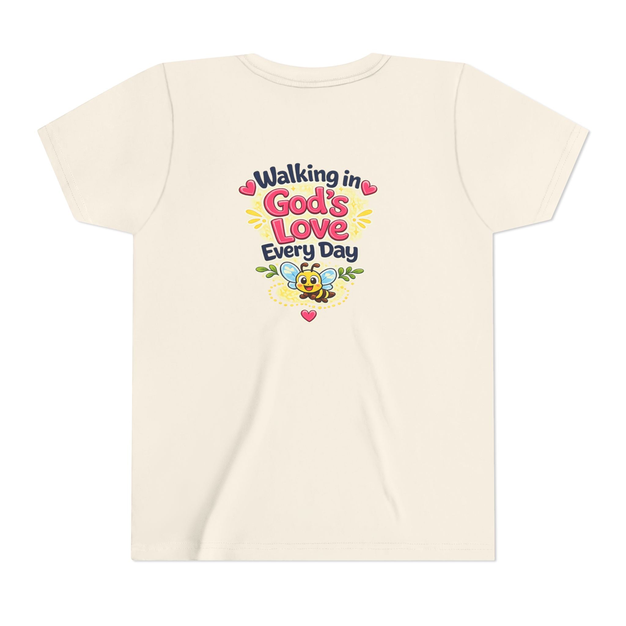 Youth Tee — "Hope Hollow" Christian Kids Shirt with Cute Puppy & "Walking in God's Love Every Day" Design