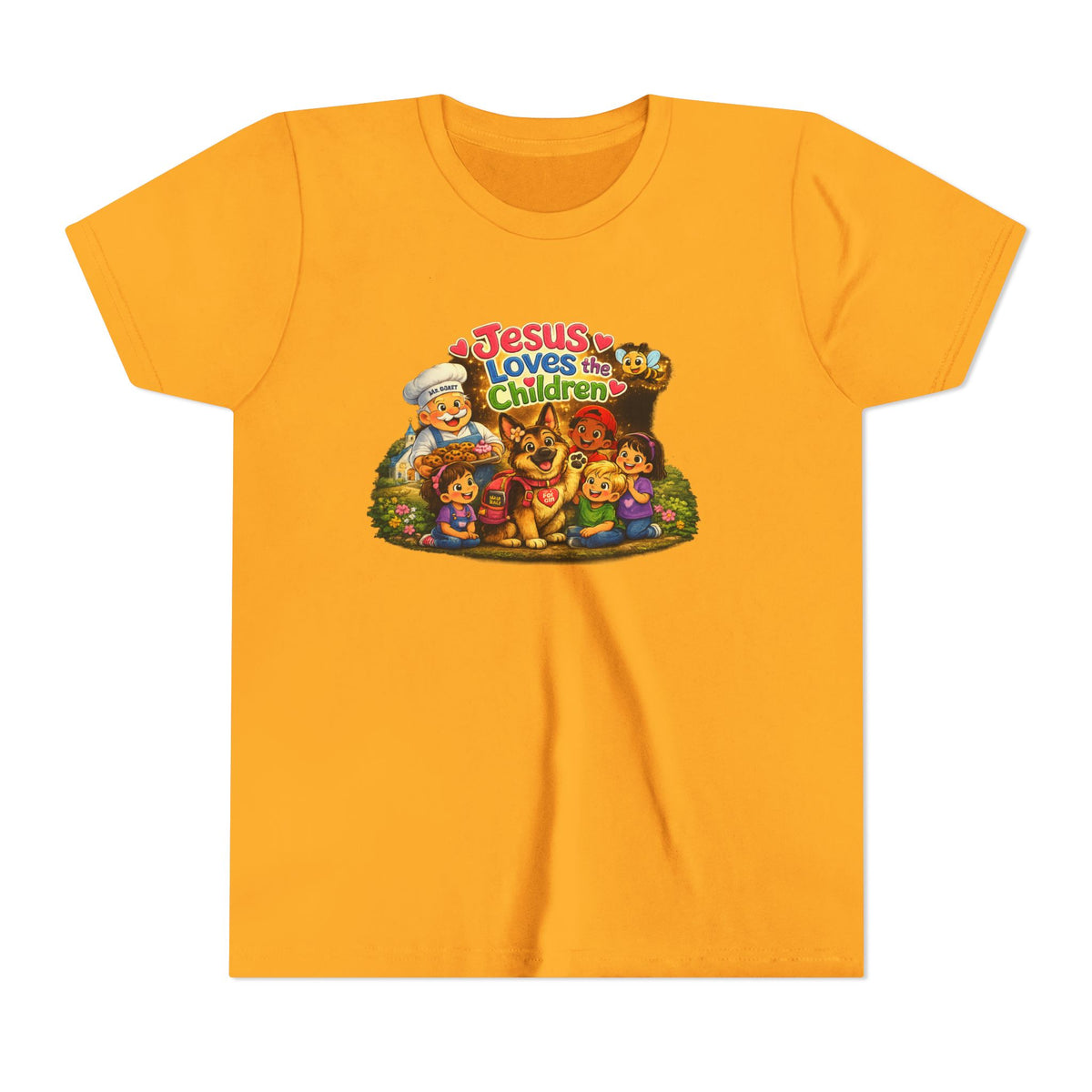 Youth Tee - "Jesus Loves the Children" Cute Christian Kids Shirt