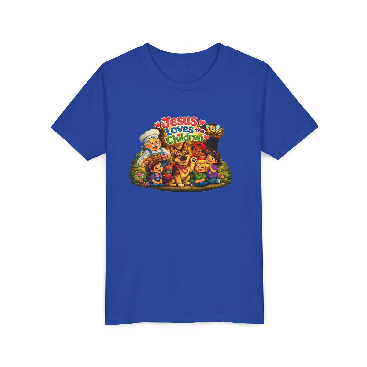 Youth Tee - "Jesus Loves the Children" Cute Christian Kids Shirt