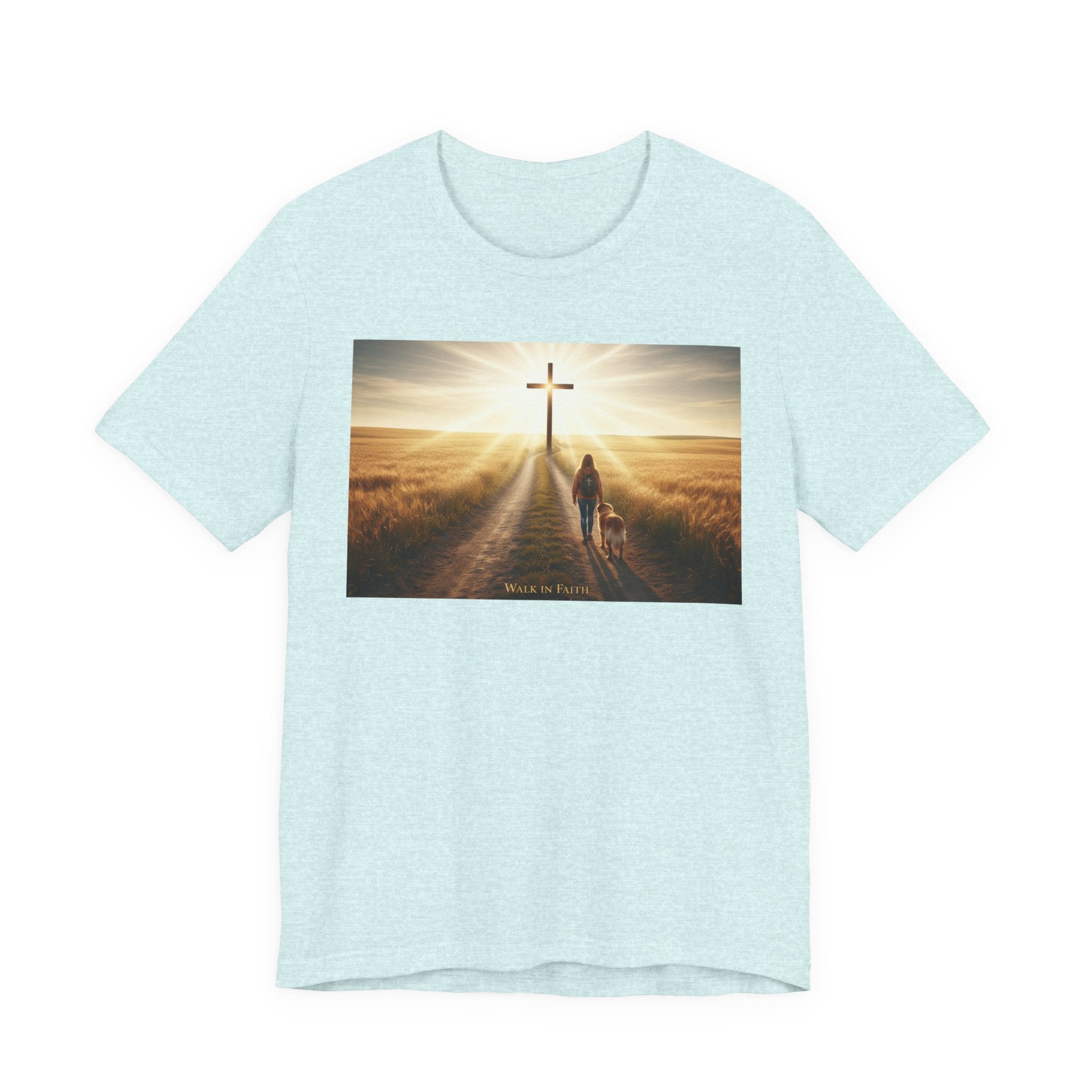 Christian Cross Sunrise Tee — Faith Journey T‑Shirt