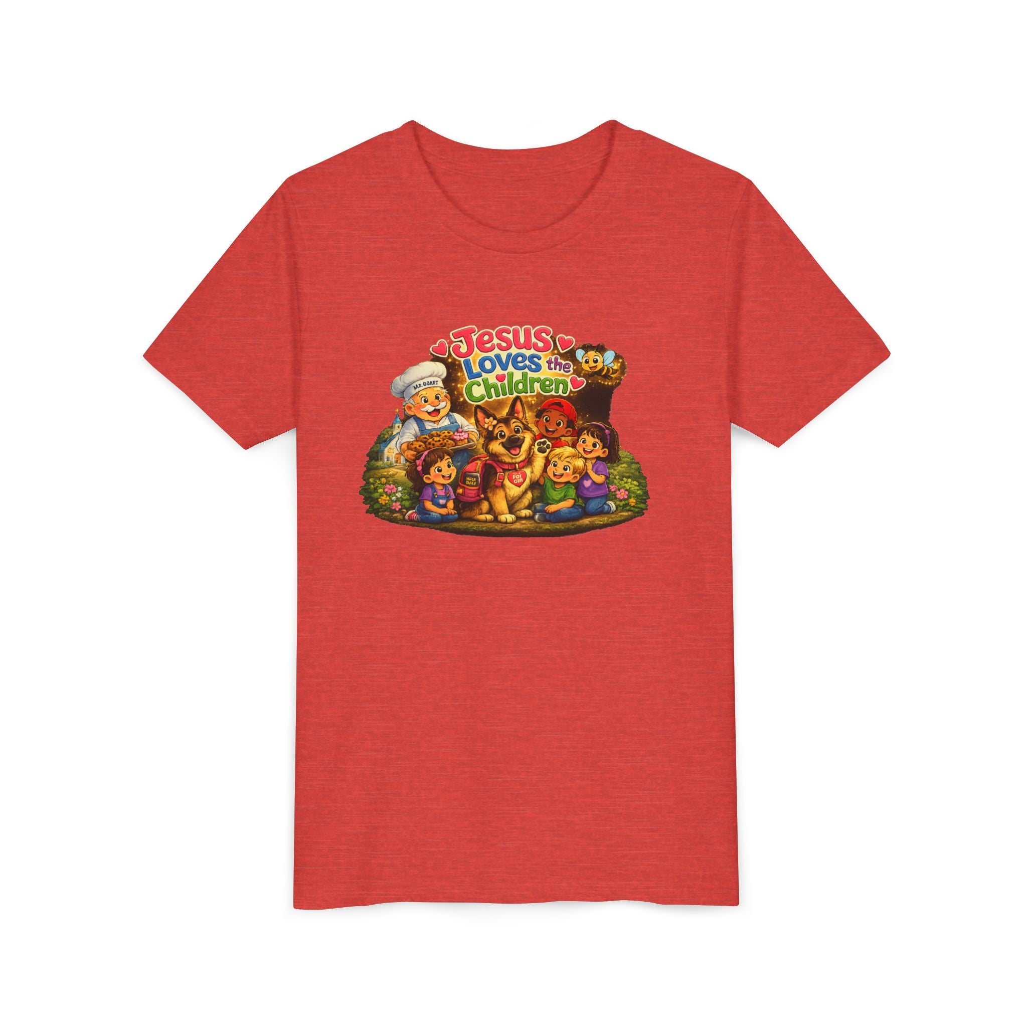 Youth Tee - "Jesus Loves the Children" Cute Christian Kids Shirt