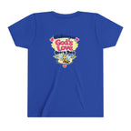 Youth Tee — "Hope Hollow" Christian Kids Shirt with Cute Puppy & "Walking in God's Love Every Day" Design