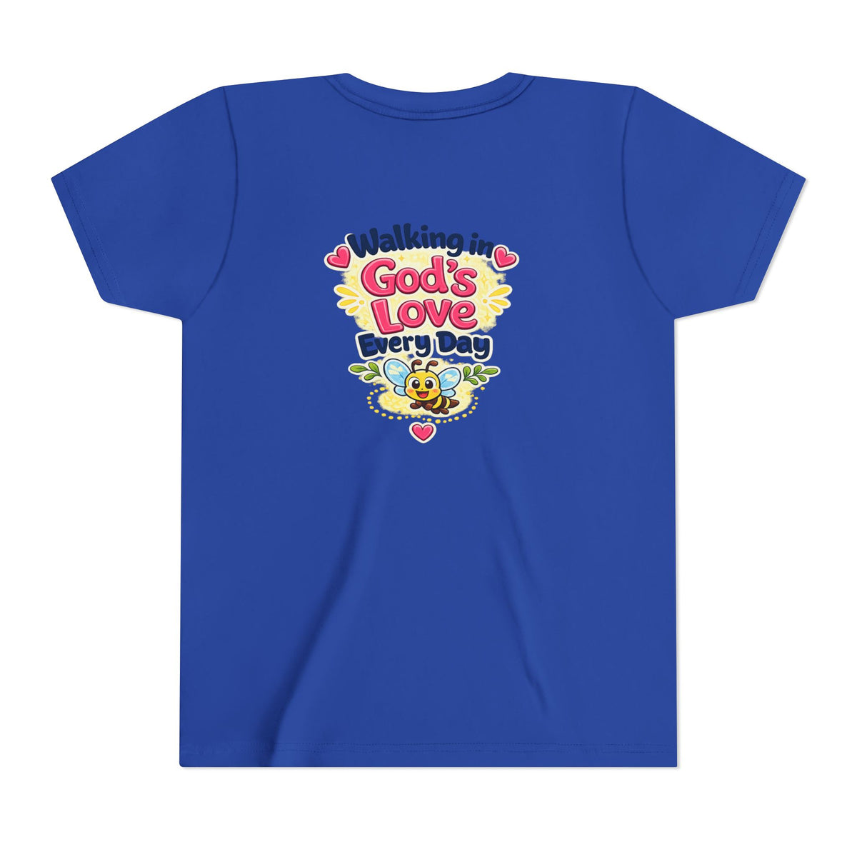 Youth Tee — "Hope Hollow" Christian Kids Shirt with Cute Puppy & "Walking in God's Love Every Day" Design