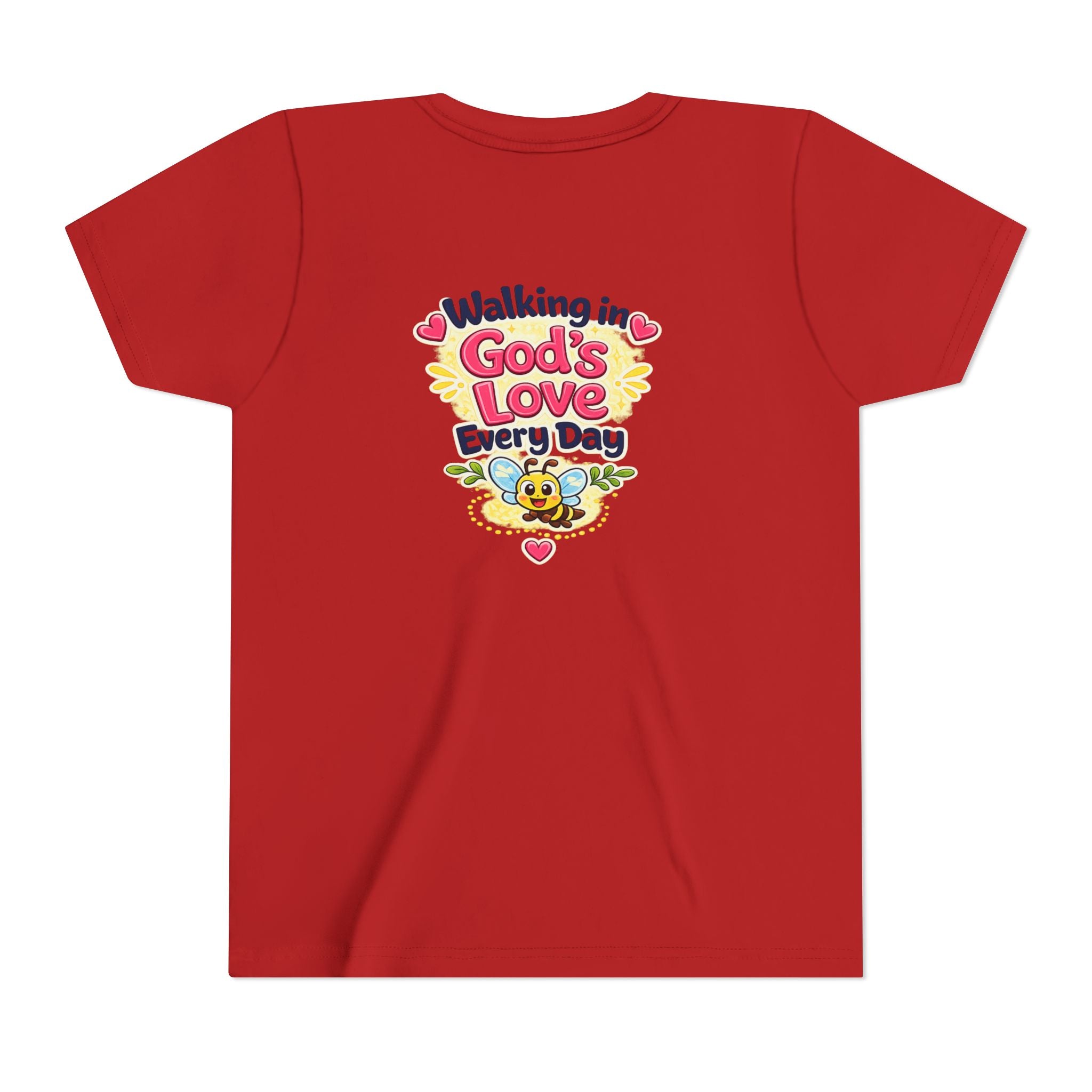 Youth Tee — "Hope Hollow" Christian Kids Shirt with Cute Puppy & "Walking in God's Love Every Day" Design