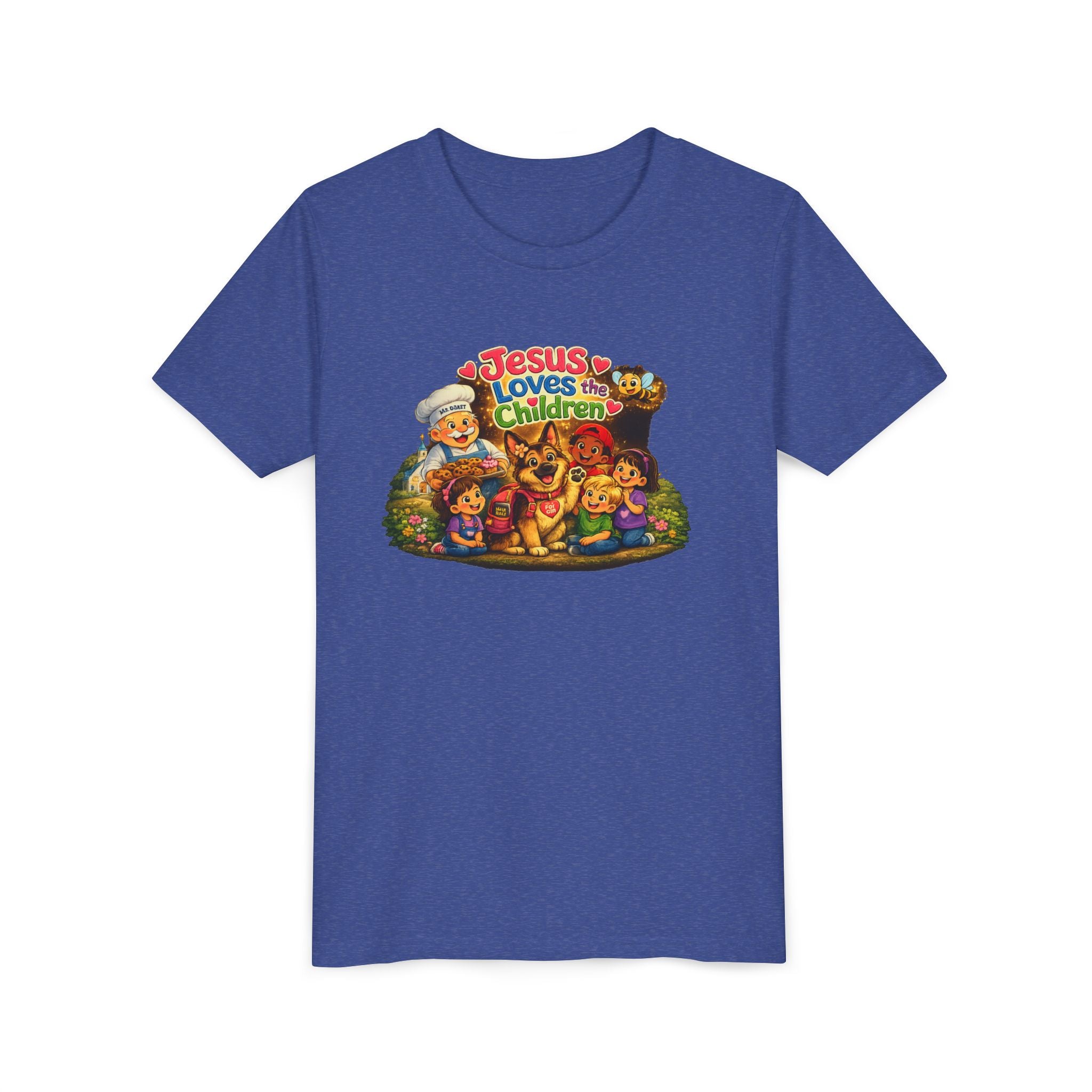Youth Tee - "Jesus Loves the Children" Cute Christian Kids Shirt