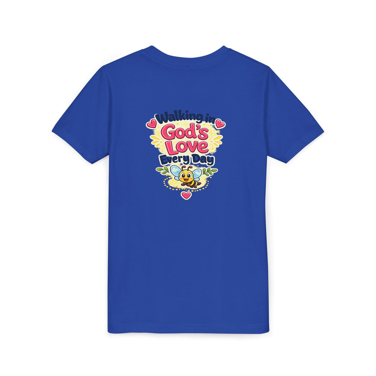 Youth Tee — "Hope Hollow" Christian Kids Shirt with Cute Puppy & "Walking in God's Love Every Day" Design
