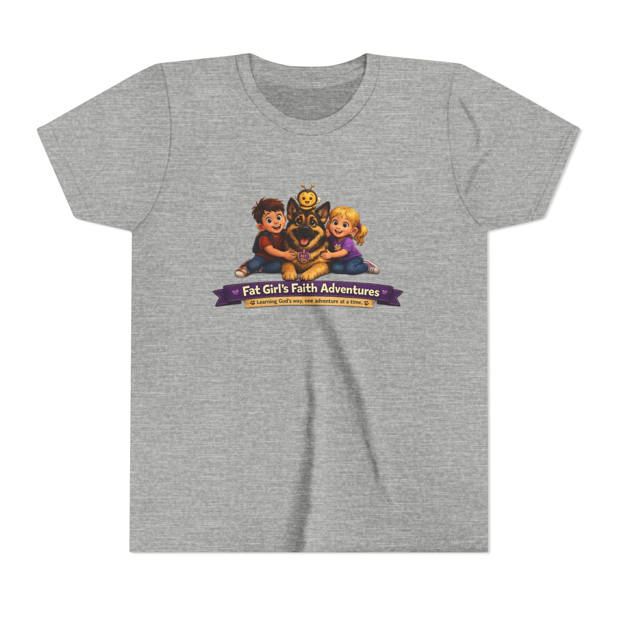 Youth Tee – “Fat Girl’s Faith Adventures” Kids Christian Adventure T‑Shirt