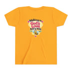Youth Tee — "Hope Hollow" Christian Kids Shirt with Cute Puppy & "Walking in God's Love Every Day" Design
