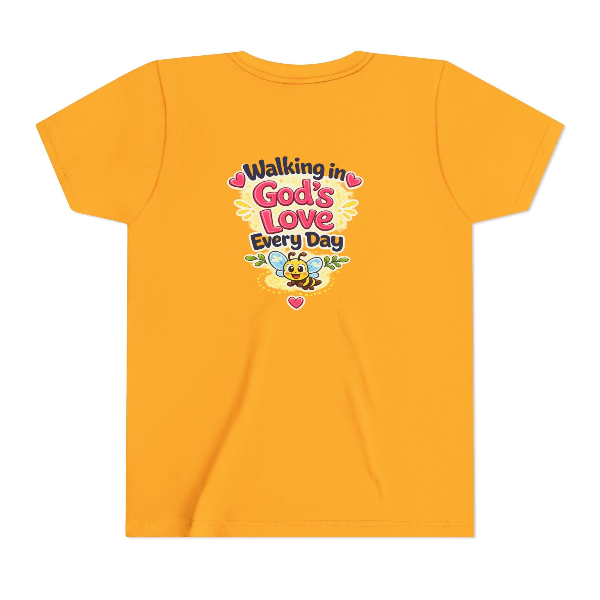 Youth Tee — "Hope Hollow" Christian Kids Shirt with Cute Puppy & "Walking in God's Love Every Day" Design