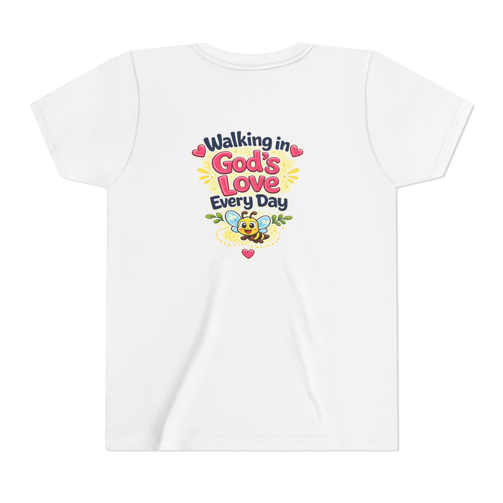 Youth Tee — "Hope Hollow" Christian Kids Shirt with Cute Puppy & "Walking in God's Love Every Day" Design