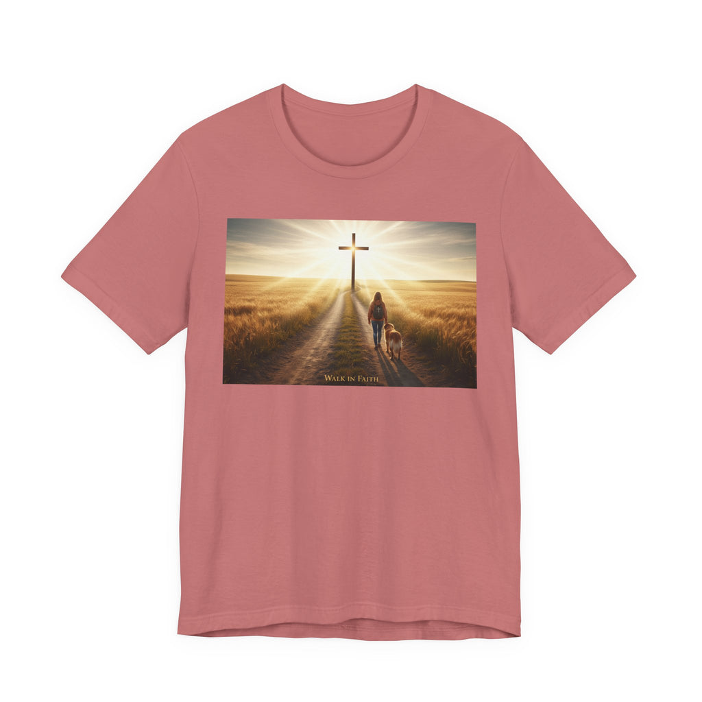 Christian Cross Sunrise Tee — Faith Journey T‑Shirt