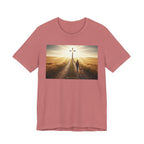 Christian Cross Sunrise Tee — Faith Journey T‑Shirt