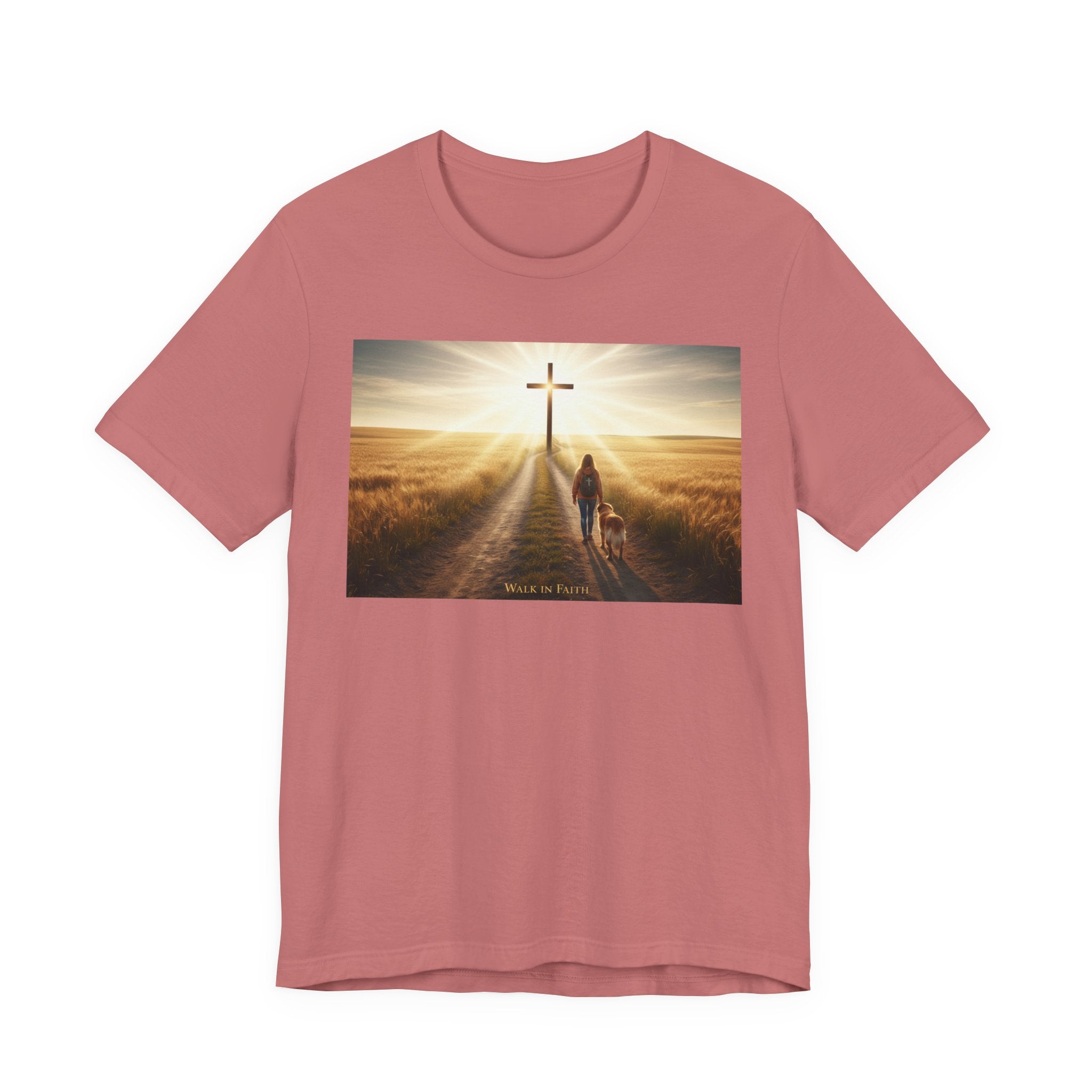 Christian Cross Sunrise Tee — Faith Journey T‑Shirt