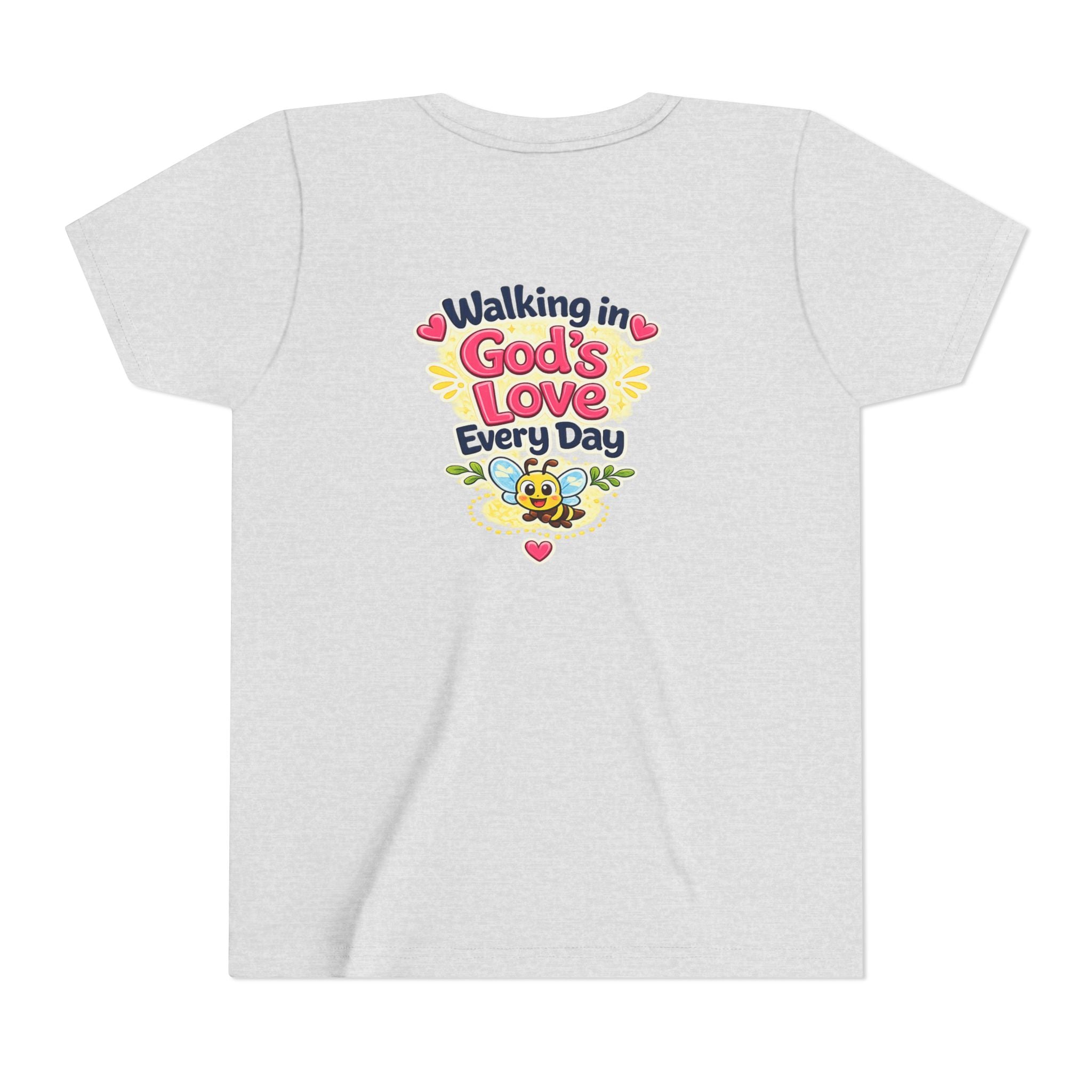Youth Tee — "Hope Hollow" Christian Kids Shirt with Cute Puppy & "Walking in God's Love Every Day" Design