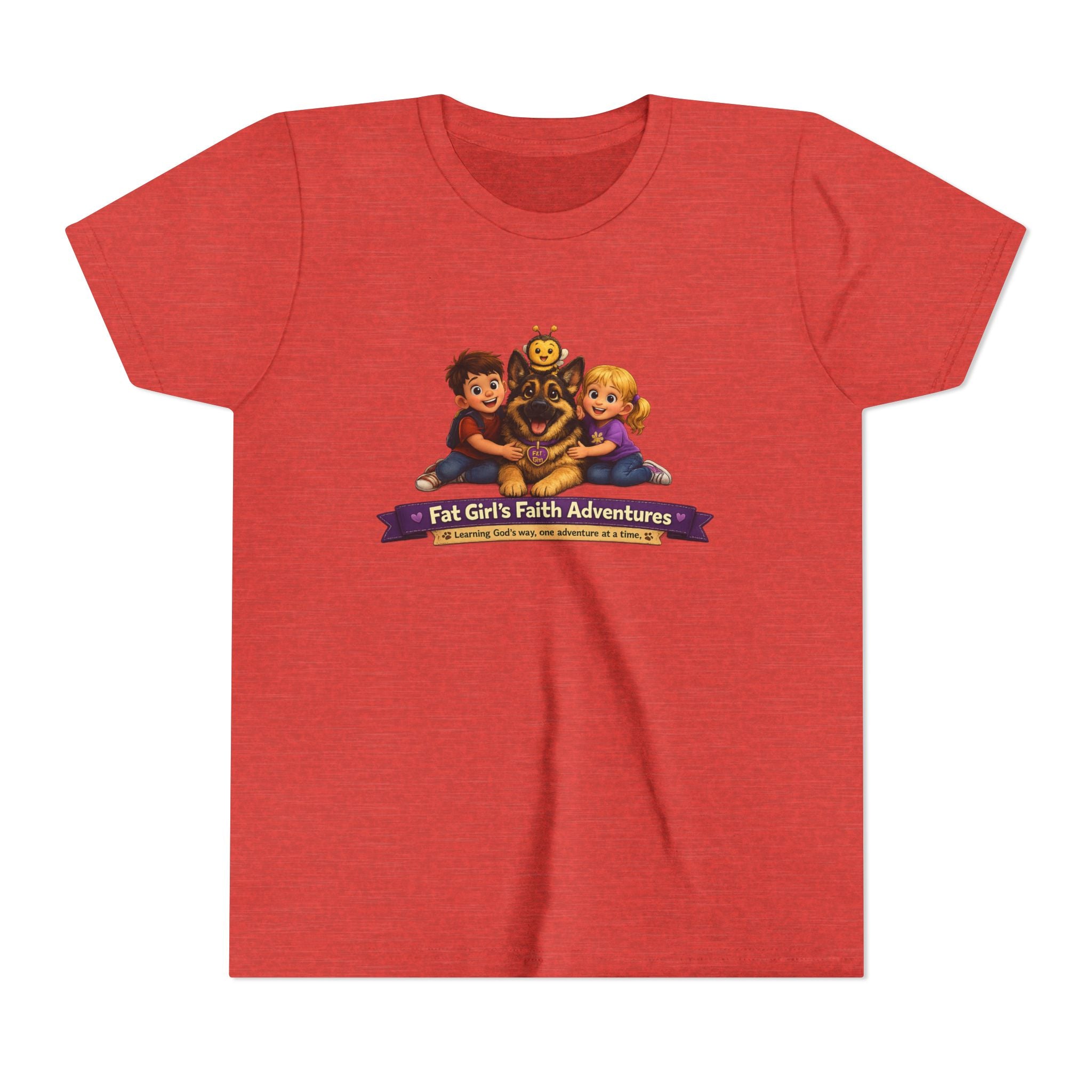 Youth Tee – “Fat Girl’s Faith Adventures” Kids Christian Adventure T‑Shirt