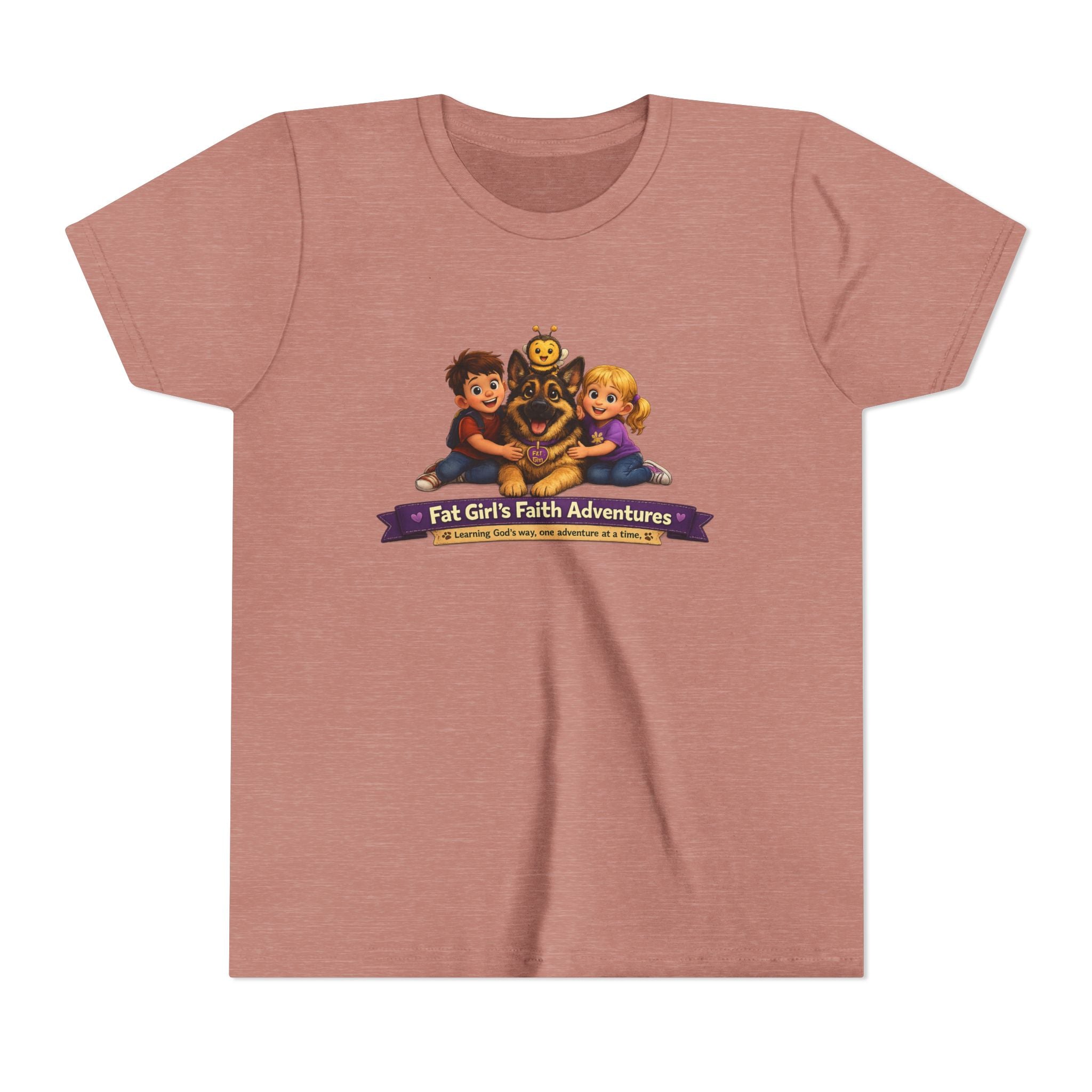 Youth Tee – “Fat Girl’s Faith Adventures” Kids Christian Adventure T‑Shirt