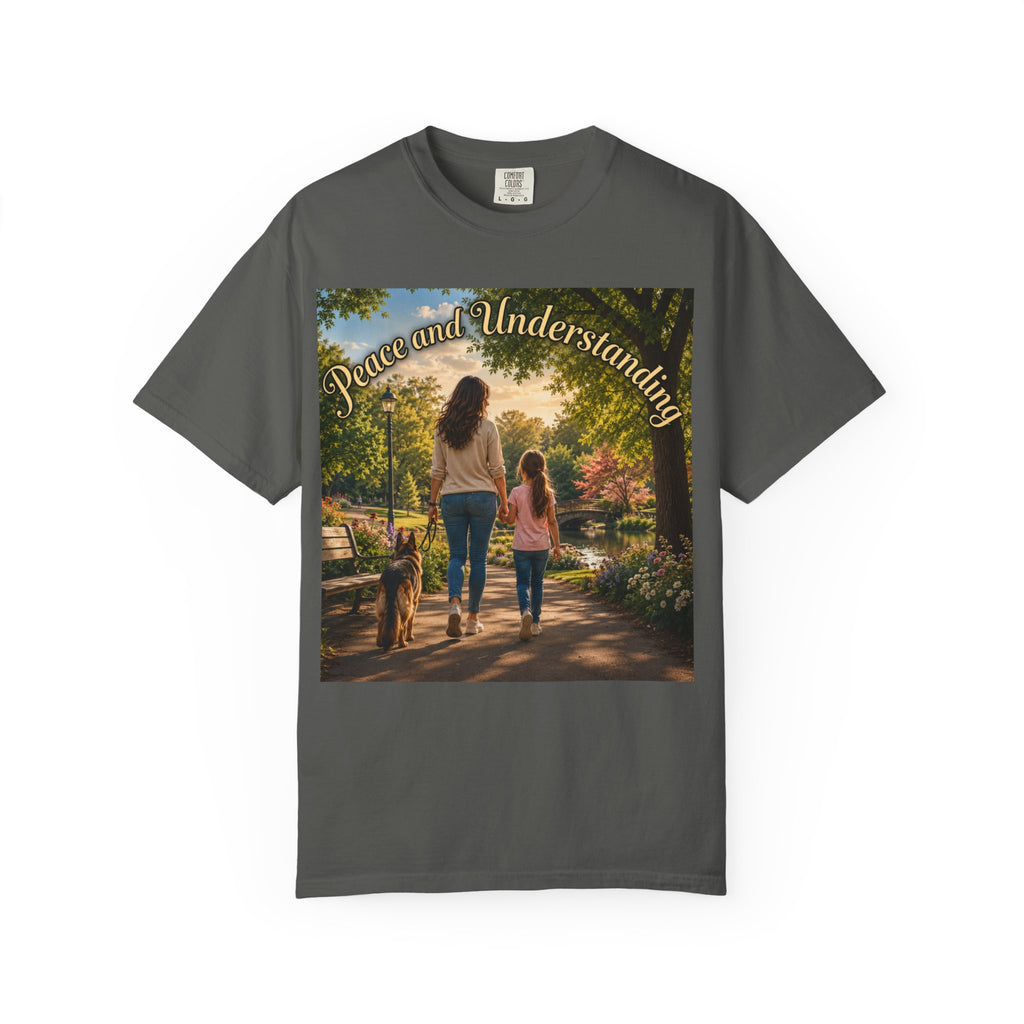 Peace and Understanding T-Shirt — Mom & Daughter Stroll Graphic Tee