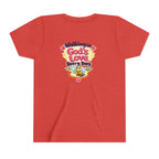 Youth Tee — "Hope Hollow" Christian Kids Shirt with Cute Puppy & "Walking in God's Love Every Day" Design
