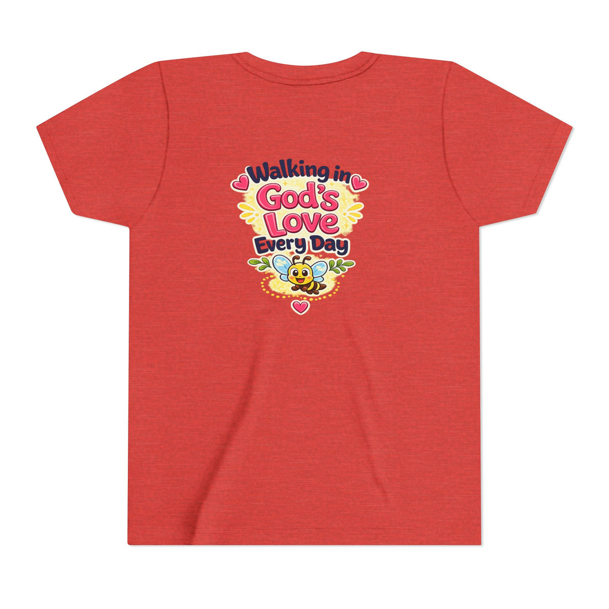 Youth Tee — "Hope Hollow" Christian Kids Shirt with Cute Puppy & "Walking in God's Love Every Day" Design