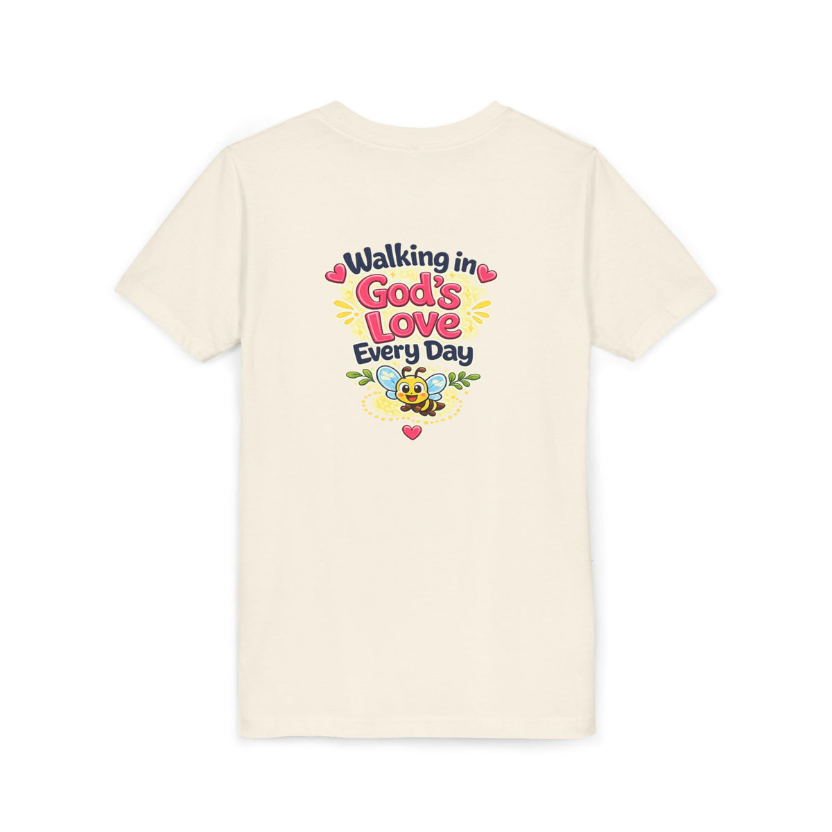 Youth Tee — "Hope Hollow" Christian Kids Shirt with Cute Puppy & "Walking in God's Love Every Day" Design
