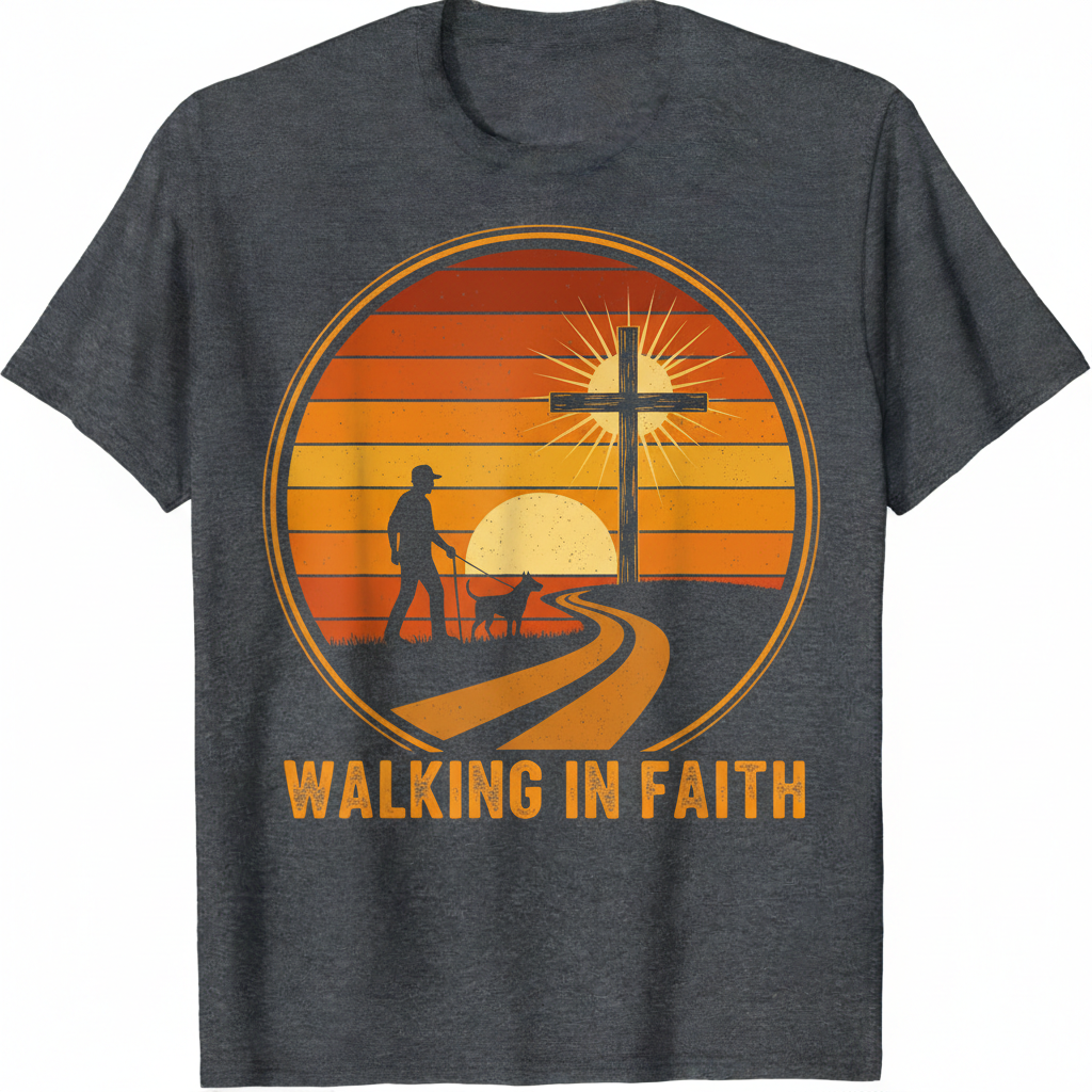 Walking in Faith - Sunset Silhouette